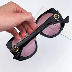 Gucci GG1257S 003 Sunglasses Havana Gradient Red Butterfly Oversized Women Gucci | Accessories | Gucci Gg257s03 Sunglasses Havana  main image 3